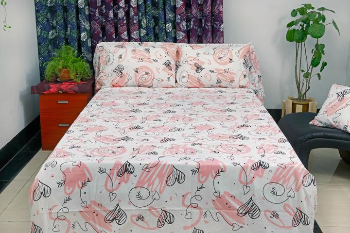 King size bedsheet with two pillow covers - FZ-377